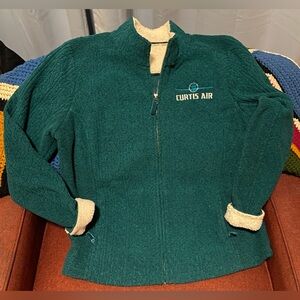 L.L. Bean Women's Full-Zip Sherpa Cable Fleece Jacket embroidered CURTIS AIR New